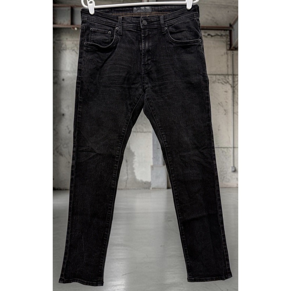 Nickel & Iron Men's Stretch Black Denim Skinny Jeans Cotton Blend 32x30